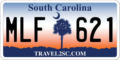 SC license plate MLF621