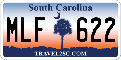 SC license plate MLF622