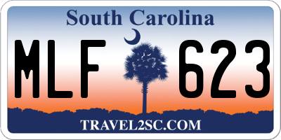 SC license plate MLF623