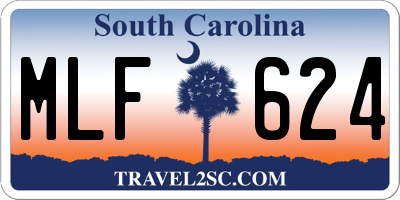 SC license plate MLF624