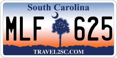 SC license plate MLF625