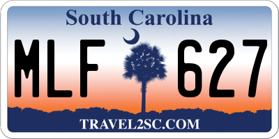 SC license plate MLF627