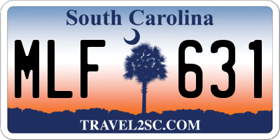 SC license plate MLF631