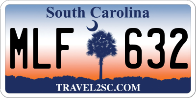 SC license plate MLF632