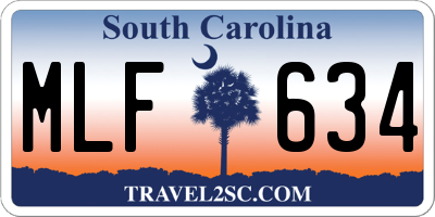 SC license plate MLF634