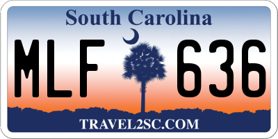 SC license plate MLF636