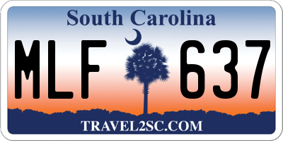 SC license plate MLF637