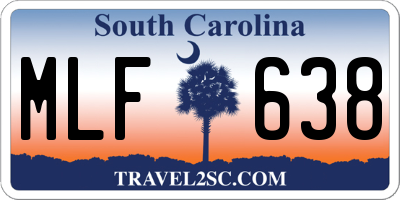 SC license plate MLF638