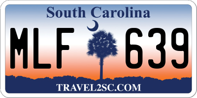 SC license plate MLF639