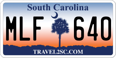 SC license plate MLF640