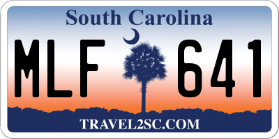 SC license plate MLF641