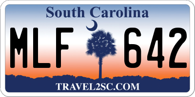 SC license plate MLF642