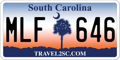 SC license plate MLF646
