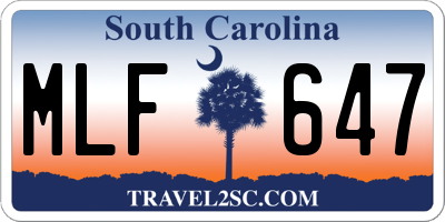 SC license plate MLF647