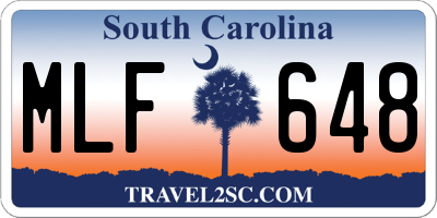 SC license plate MLF648