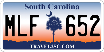 SC license plate MLF652
