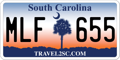 SC license plate MLF655