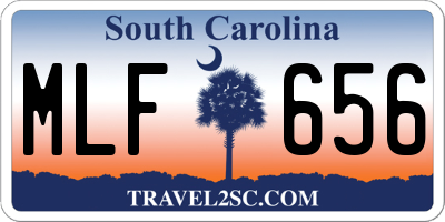 SC license plate MLF656