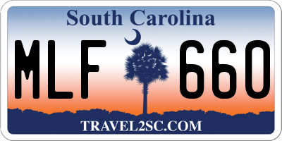 SC license plate MLF660