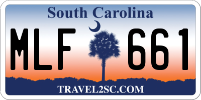 SC license plate MLF661