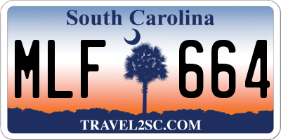 SC license plate MLF664