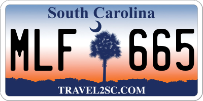 SC license plate MLF665