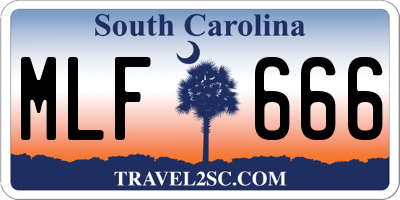 SC license plate MLF666