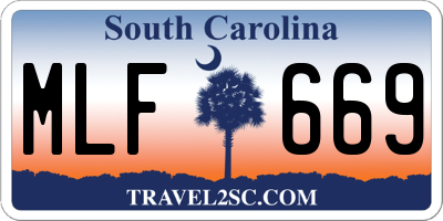 SC license plate MLF669
