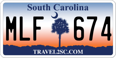SC license plate MLF674