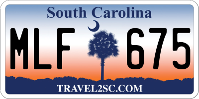 SC license plate MLF675