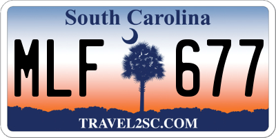 SC license plate MLF677