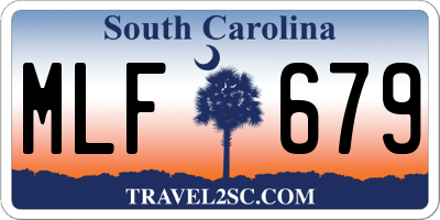 SC license plate MLF679