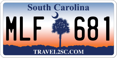 SC license plate MLF681