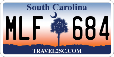 SC license plate MLF684