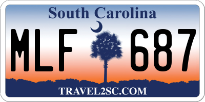 SC license plate MLF687