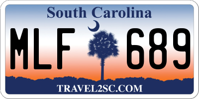 SC license plate MLF689