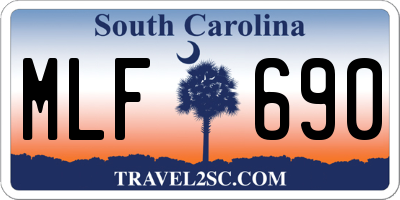 SC license plate MLF690
