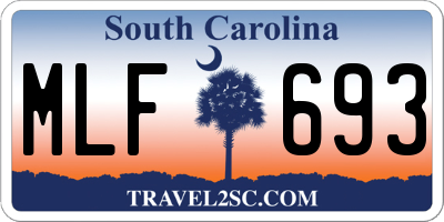 SC license plate MLF693
