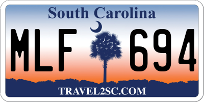SC license plate MLF694