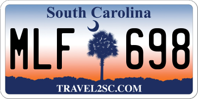 SC license plate MLF698