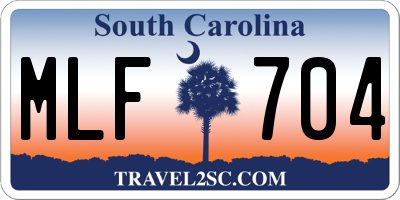 SC license plate MLF704
