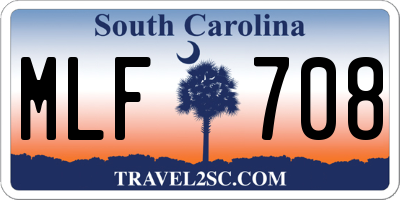 SC license plate MLF708