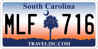 SC license plate MLF716