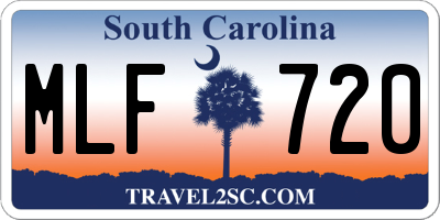 SC license plate MLF720