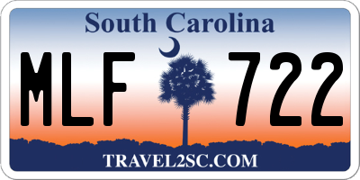 SC license plate MLF722