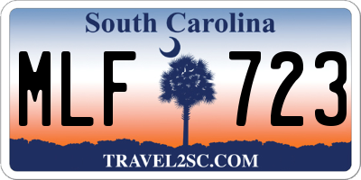 SC license plate MLF723