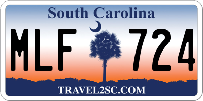 SC license plate MLF724