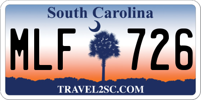 SC license plate MLF726