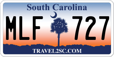 SC license plate MLF727