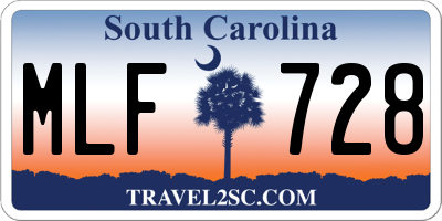 SC license plate MLF728